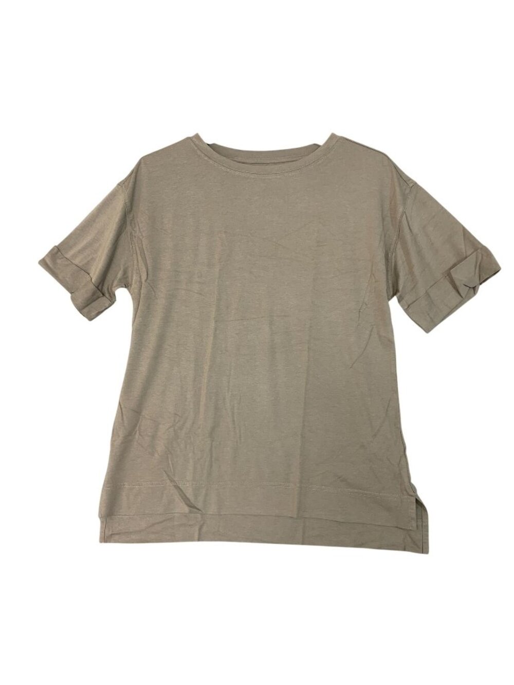 NWOT Logo Principles Women's XXS Tan Short Sleeve T-Shirt Cotton Modal Blend